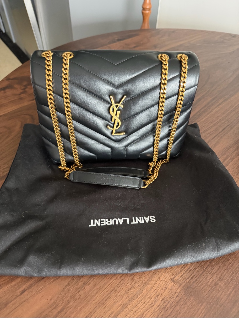 BRAND NEW Saint Laurent Black Classic LouLou Shoulder Bag